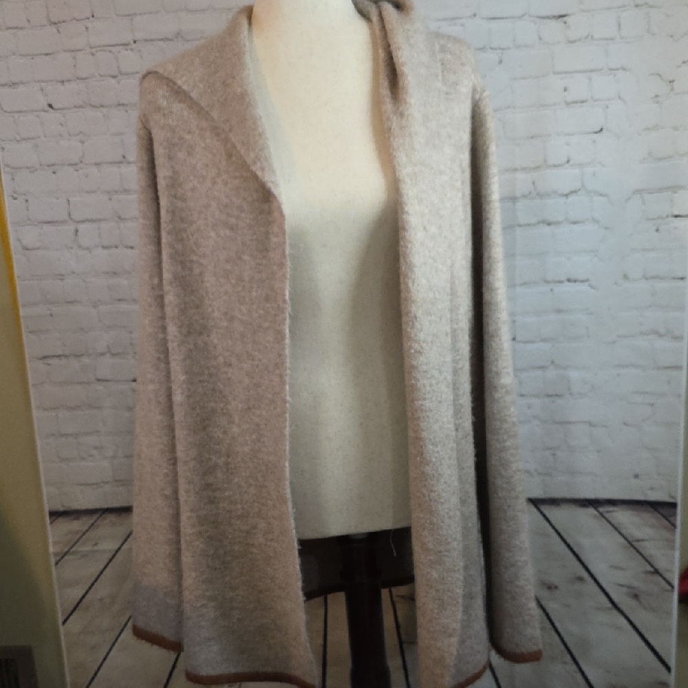 Mystree Soft Gray Open Front Cardigan